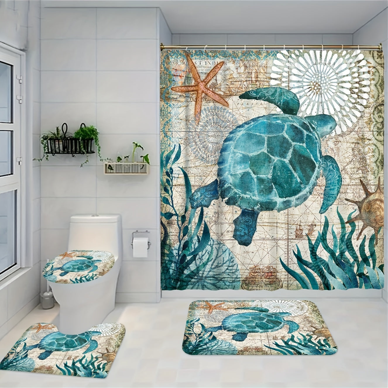 Waterproof Turtle Bathroom Set (1-3pcs)