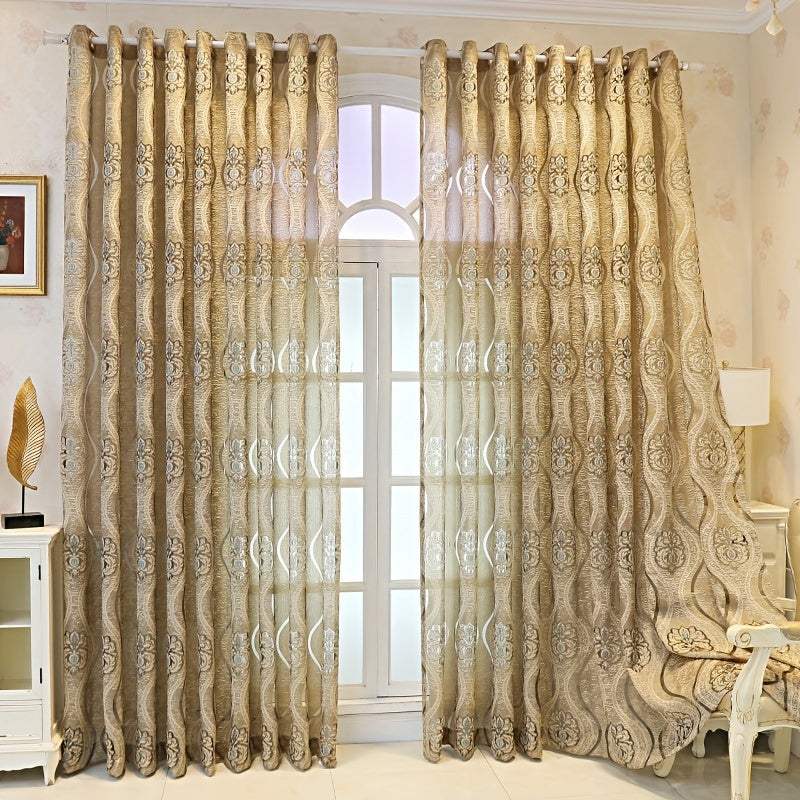 Retro Jacquard Curtains (1 pc)