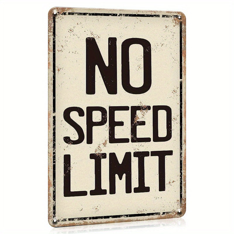 "NO SPEED LIMIT" Metal Sign - DECO