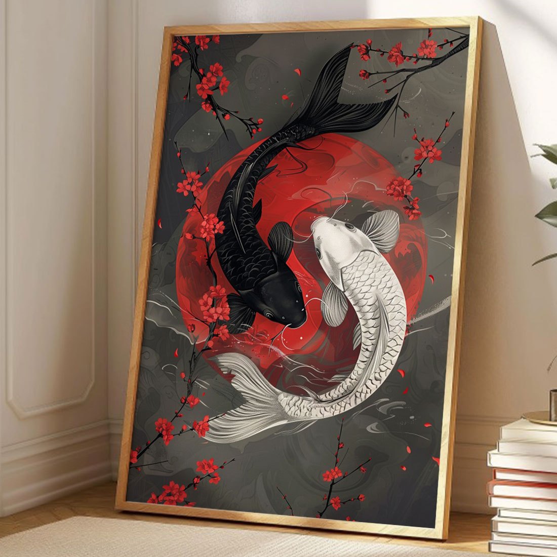 Japanese Koi Yin Yang Art Print - DECO