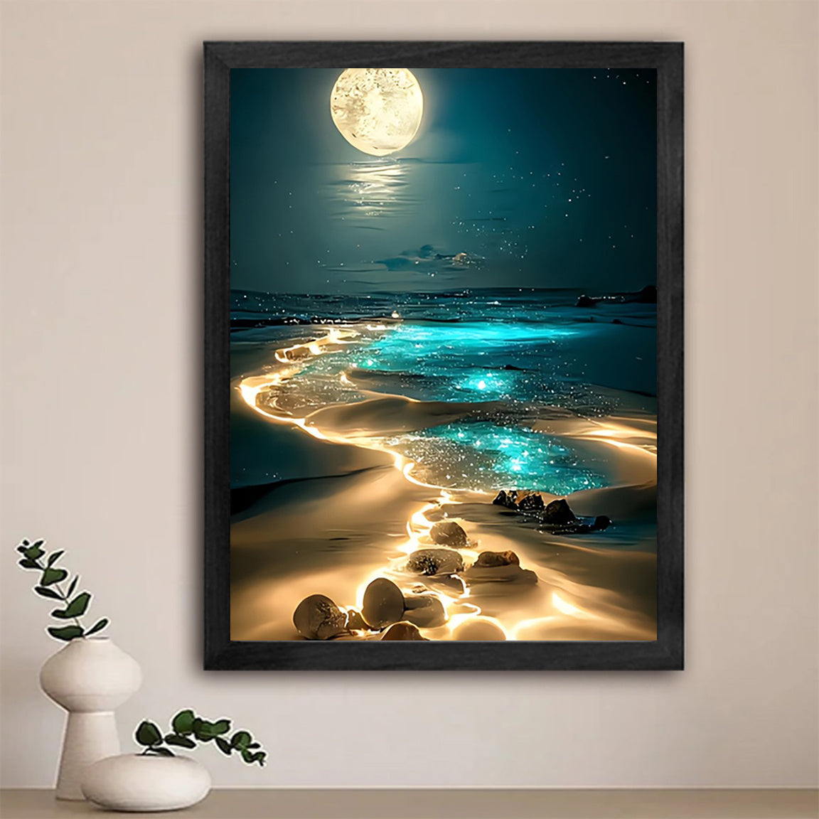 Moonlit Seascape Canvas Art - DECO