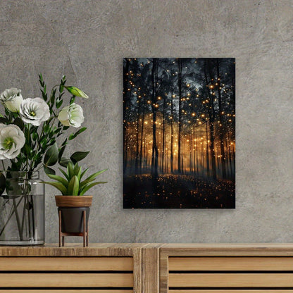 Enchanted Fireflies Forest Art Print - DECO