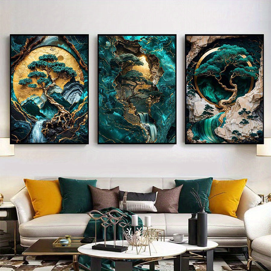 Marble Jade Green Art Print Set - DECO