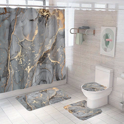 Marble Shower Curtain Set