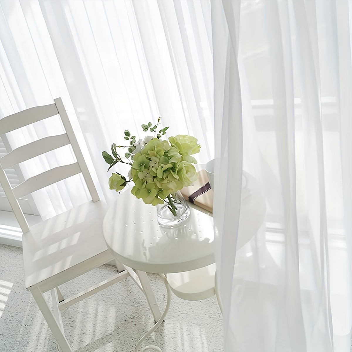 Elegant Pure White Sheer Curtain