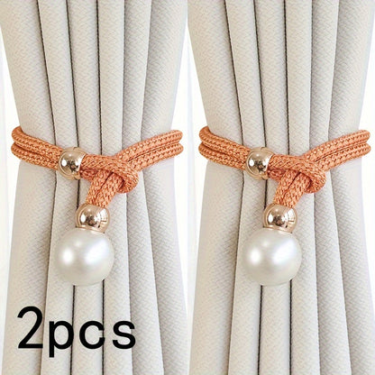 French Curtain Tiebacks with Pearl (2 pcs) - DECO