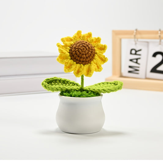 Crocheted Sunflower Bonsai - DECO