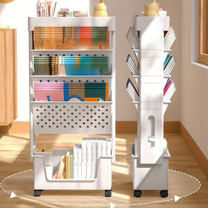 Rolling Bookshelf with Wheels - DECO