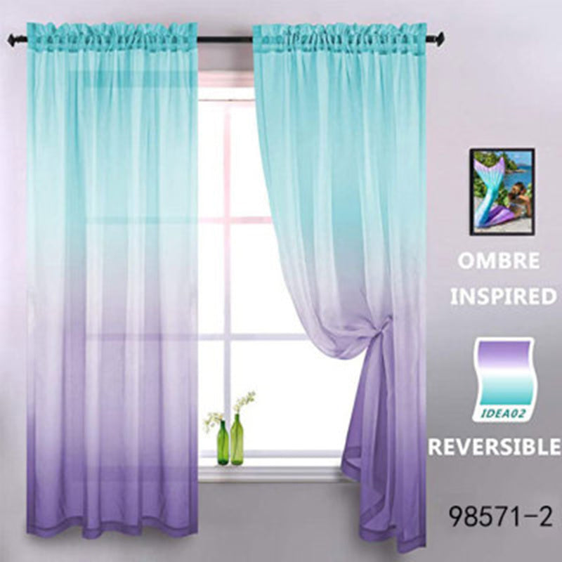 Gradient Two-Tone Sheer Curtains