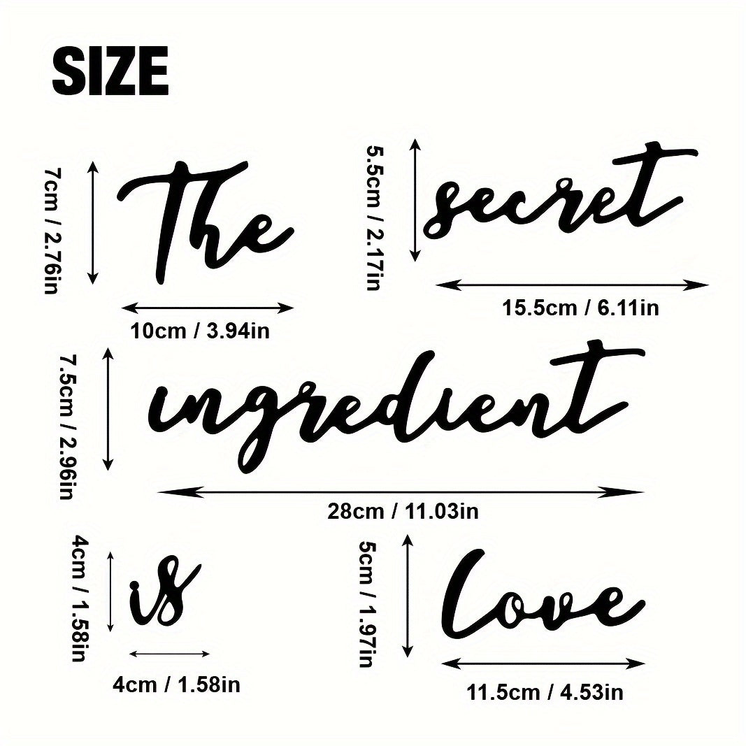 "The Secret Ingredient Is Love" Metal Wall Art (5 pcs) - DECO