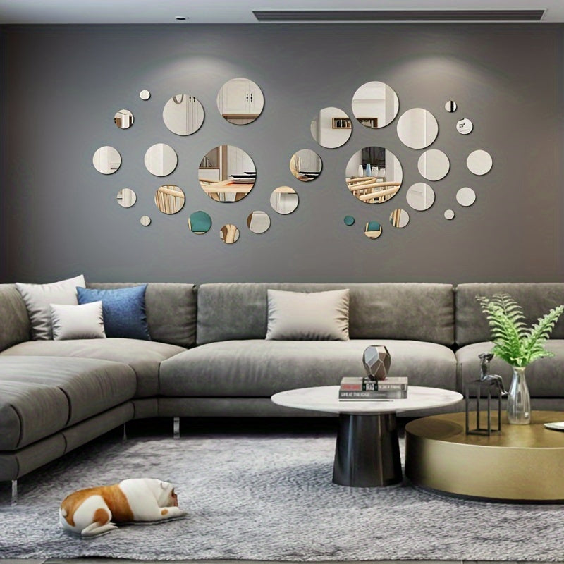 3D Round Acrylic Wall Stickers (32 pcs) - DECO