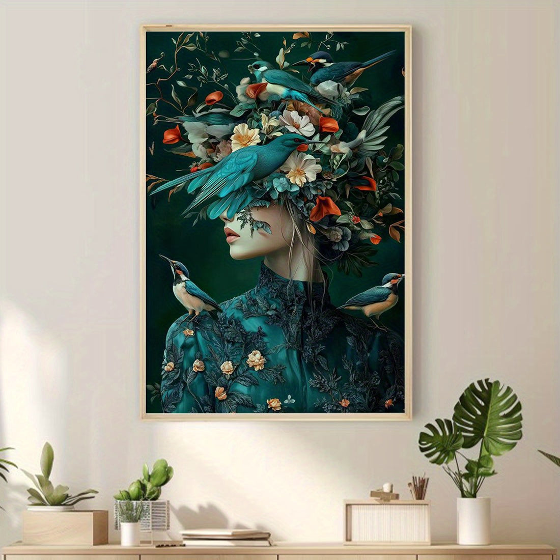 Abstract Floral & Bird Art Print - DECO