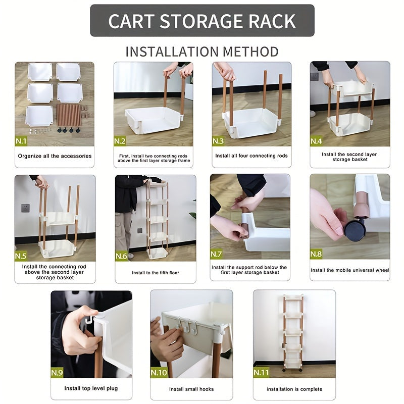 Rolling Storage Cart with Wheels - DECO