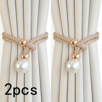 French Curtain Tiebacks with Pearl (2 pcs) - DECO