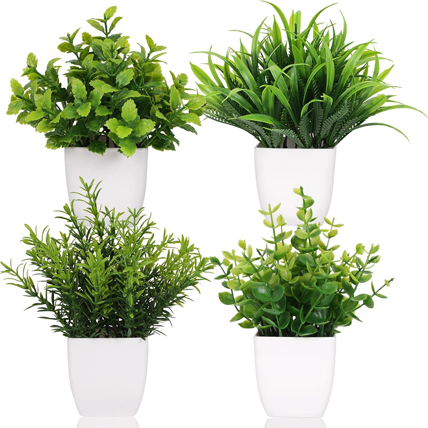 Artificial Potted Flowers (4pcs) - DECO