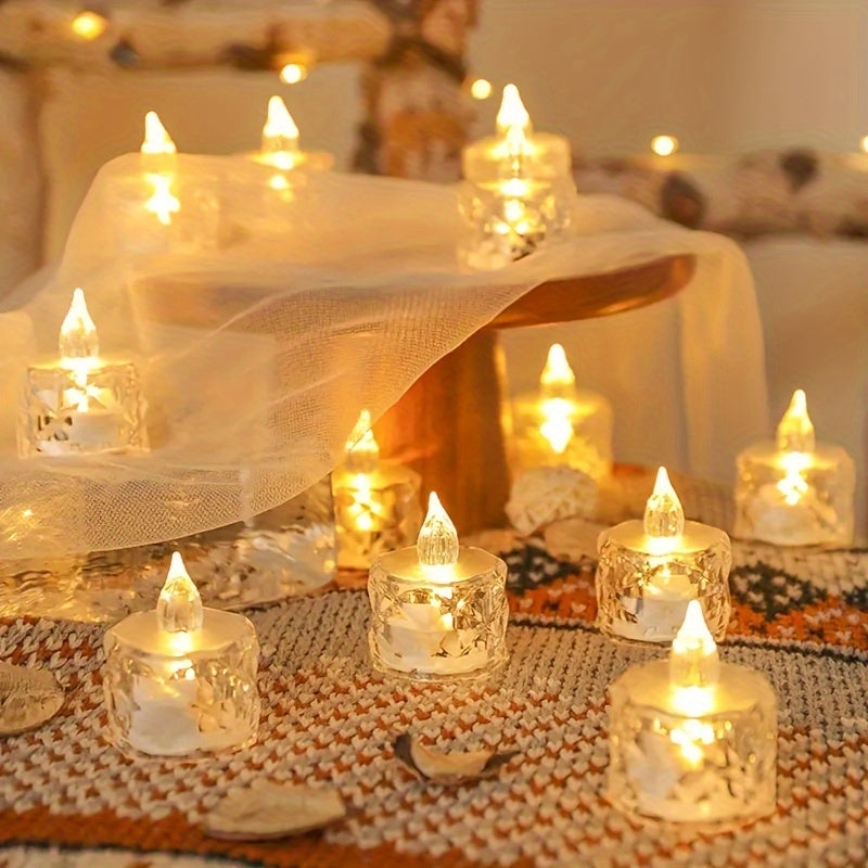 Simulation Crystal Candle Lights (3pcs) - DECO