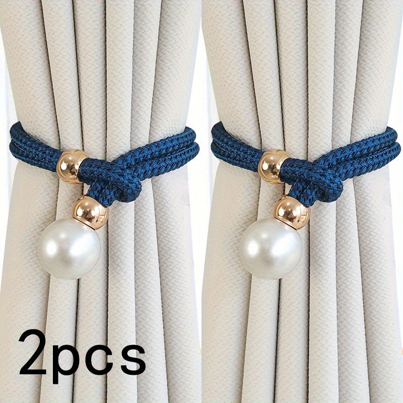 French Curtain Tiebacks with Pearl (2 pcs) - DECO