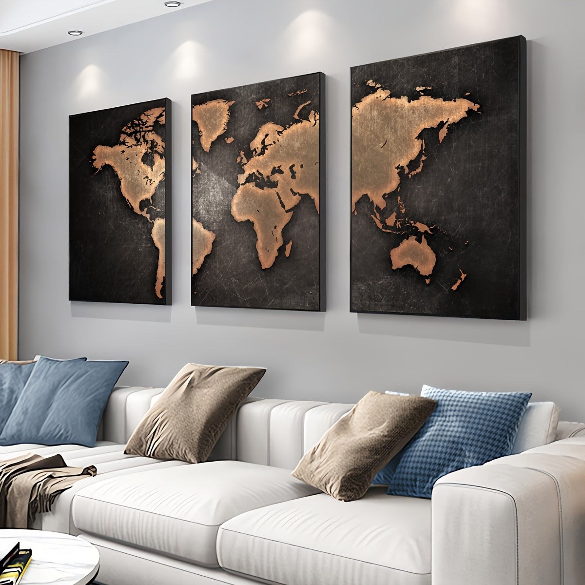 Retro World Map Art Print Set - DECO