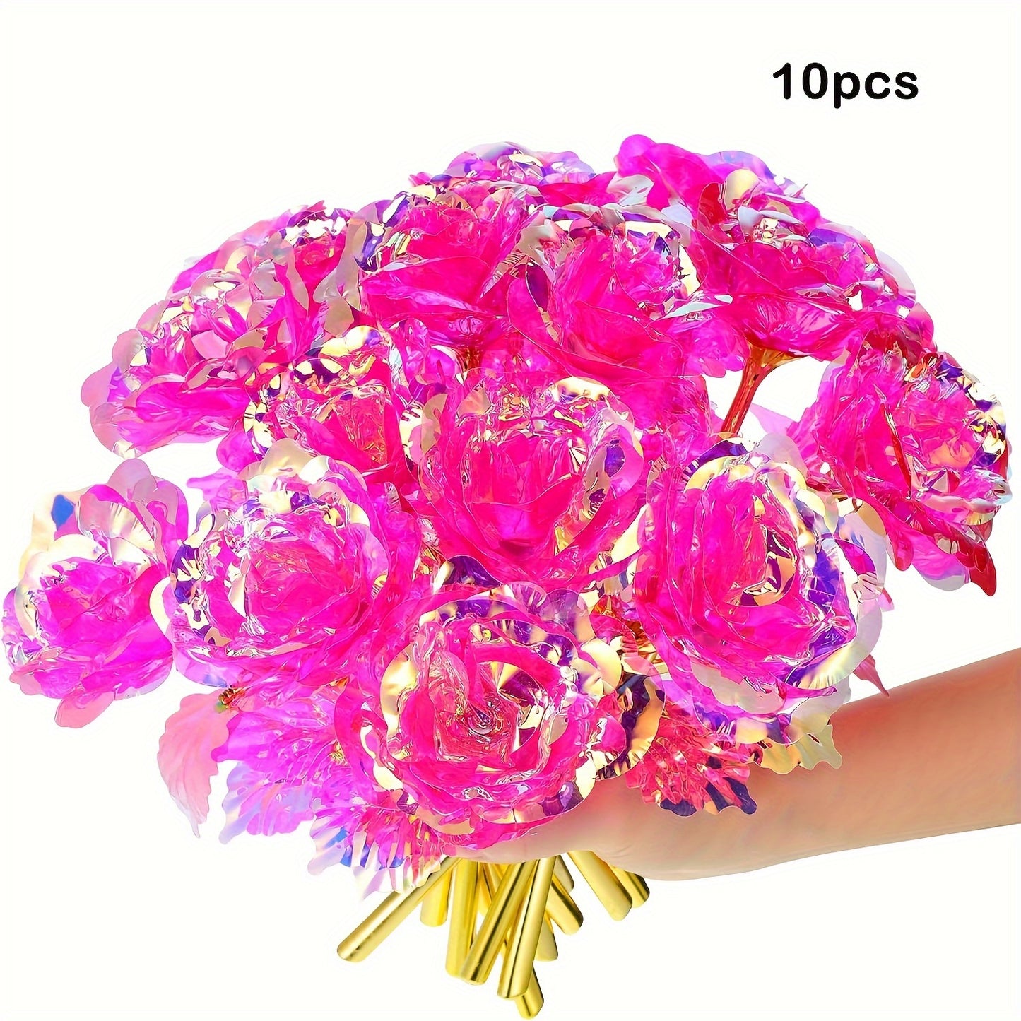 Multicolor Artificial Roses (10 pcs) - DECO