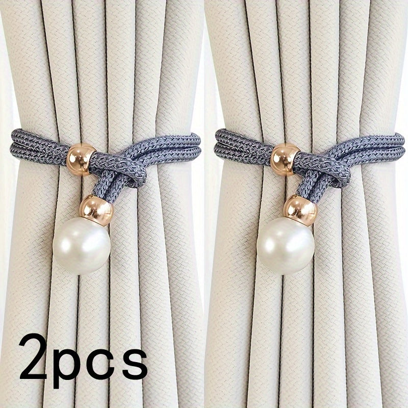 French Curtain Tiebacks with Pearl (2 pcs) - DECO