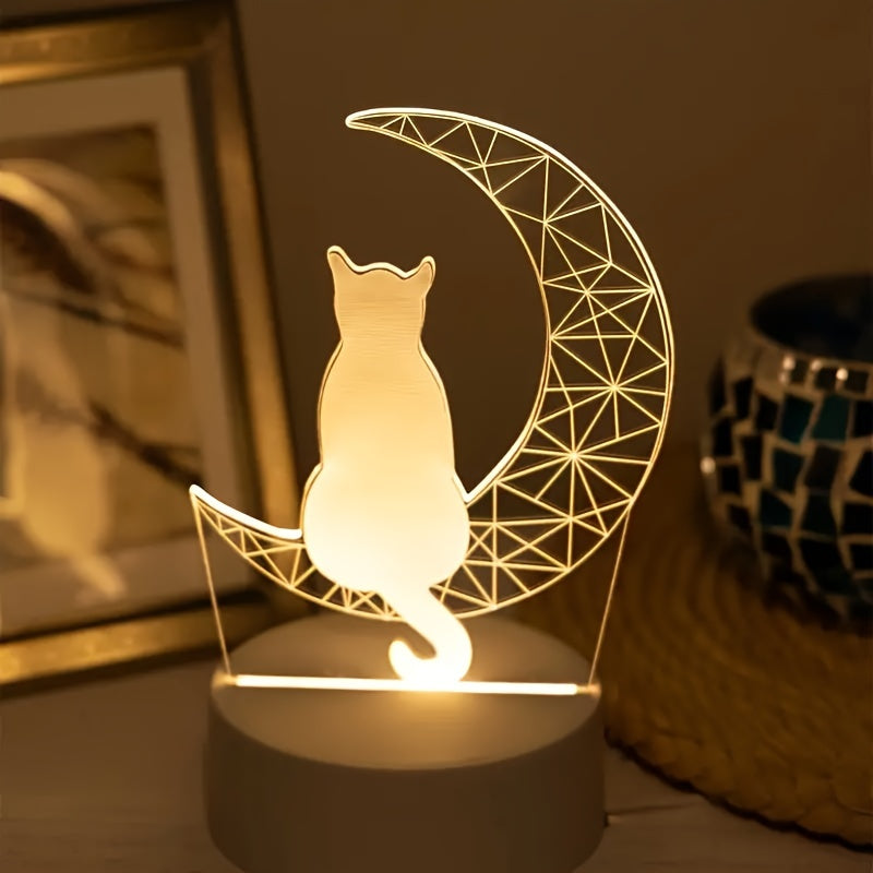 Moon Night Light 3D Cat - DECO