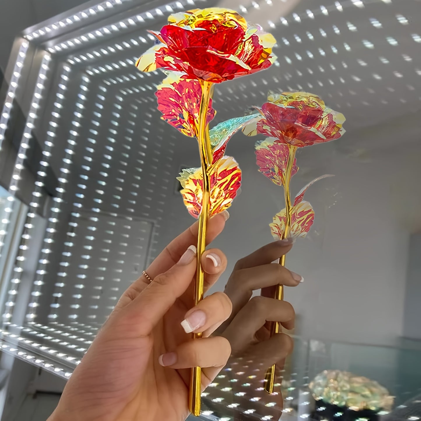 Multicolor Artificial Roses (10 pcs) - DECO