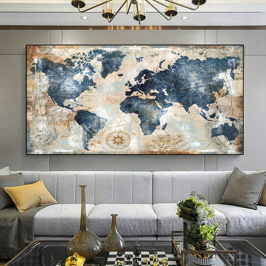 Vintage World Map Art Print - DECO