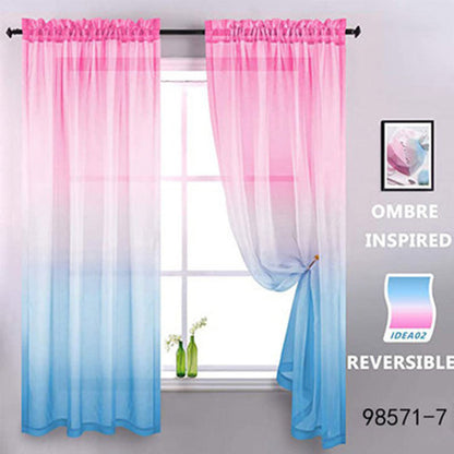 Gradient Two-Tone Sheer Curtains