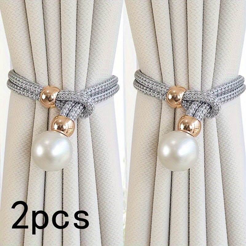 French Curtain Tiebacks with Pearl (2 pcs) - DECO