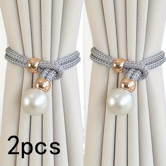 French Curtain Tiebacks with Pearl (2 pcs) - DECO