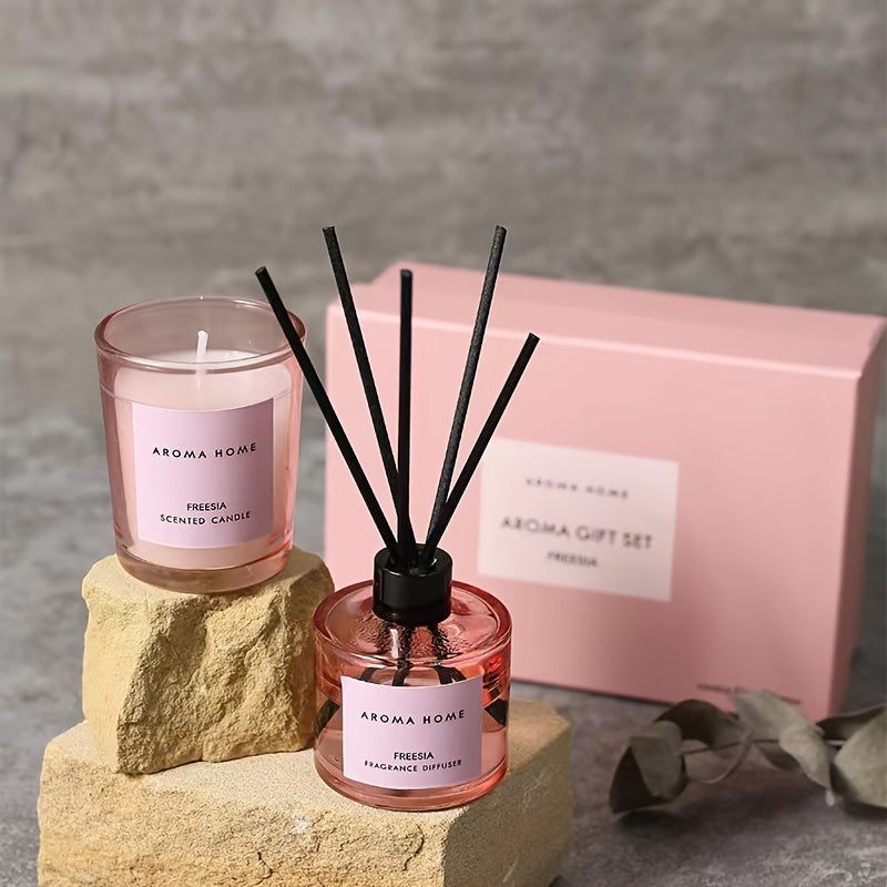 Aroma Scented Candle & Fragrance Diffuser Gift Set - DECO