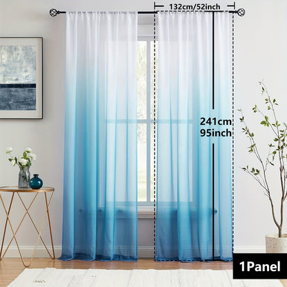 Gradient Two-Tone Sheer Curtains