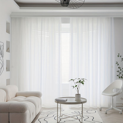 Elegant Pure White Sheer Curtain