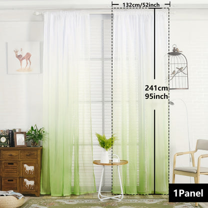 Gradient Two-Tone Sheer Curtains