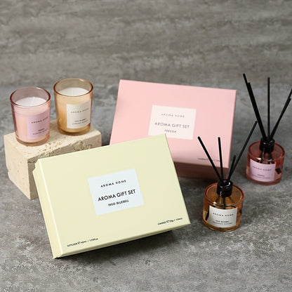 Aroma Scented Candle & Fragrance Diffuser Gift Set - DECO