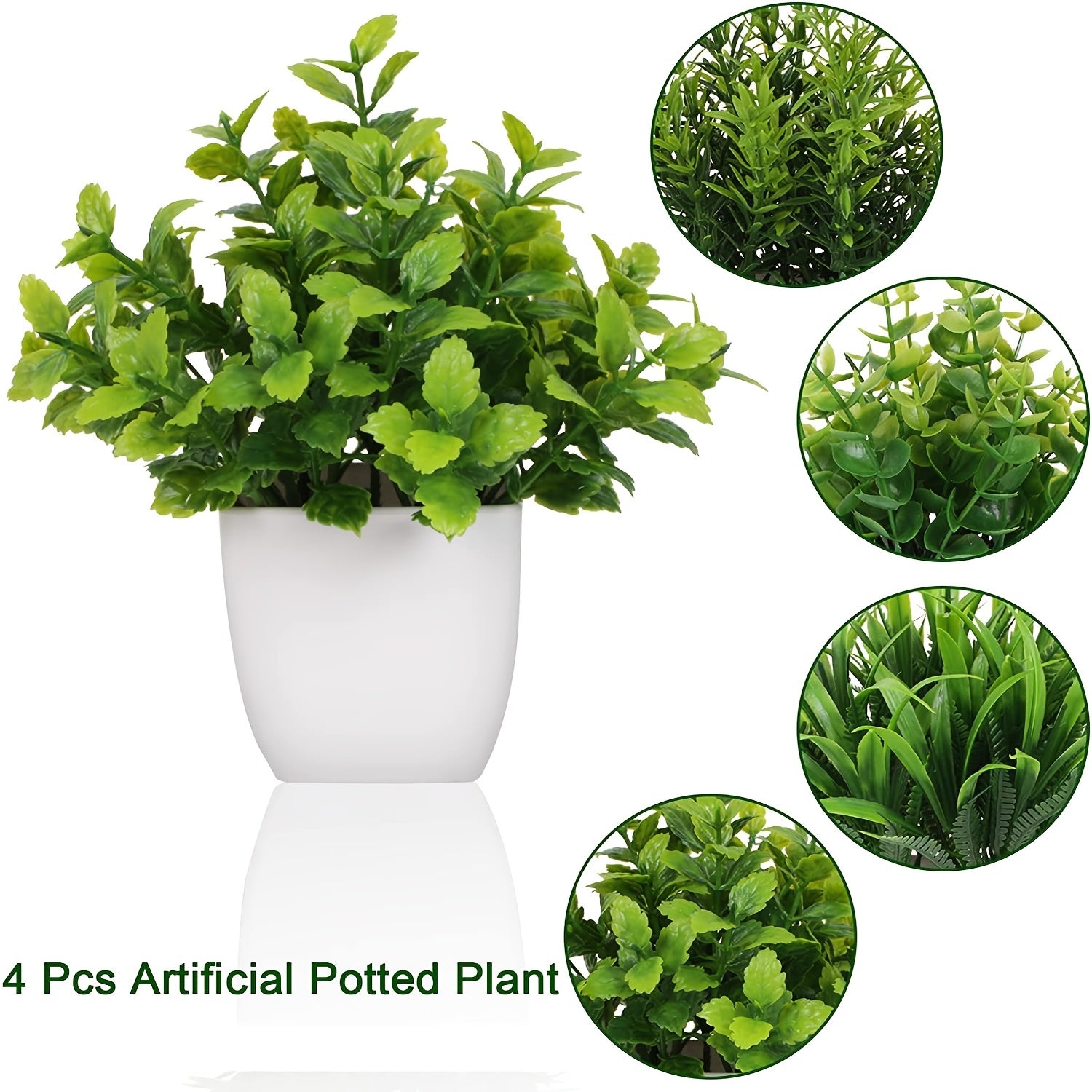 Artificial Potted Flowers (4pcs) - DECO