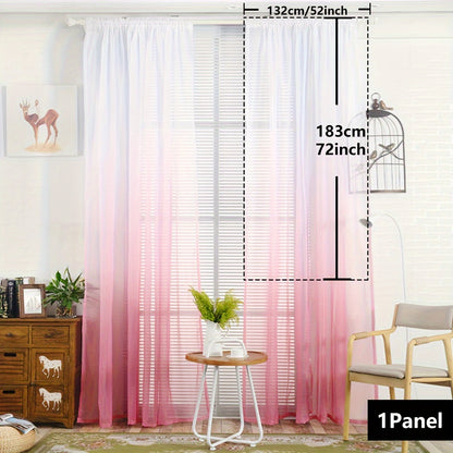 Gradient Two-Tone Sheer Curtains