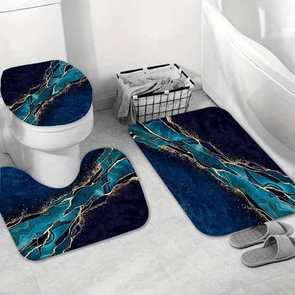 Marble Pattern Bathroom Mats Set