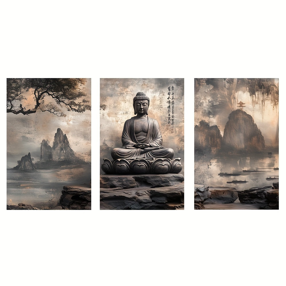 Vintage Buddhist Theme Art Print Set - DECO