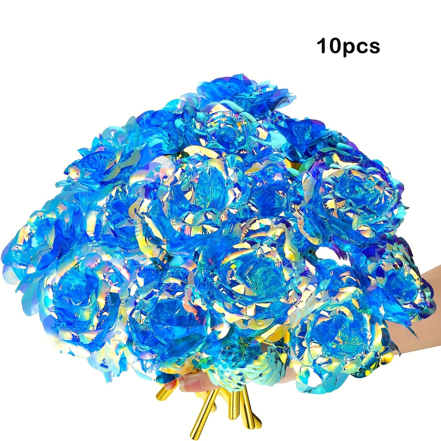 Multicolor Artificial Roses (10 pcs) - DECO