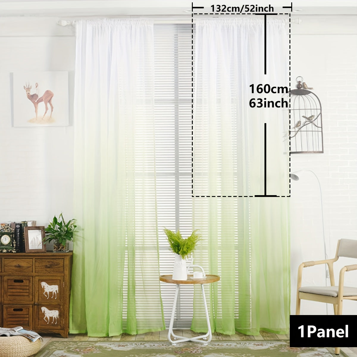 Gradient Two-Tone Sheer Curtains