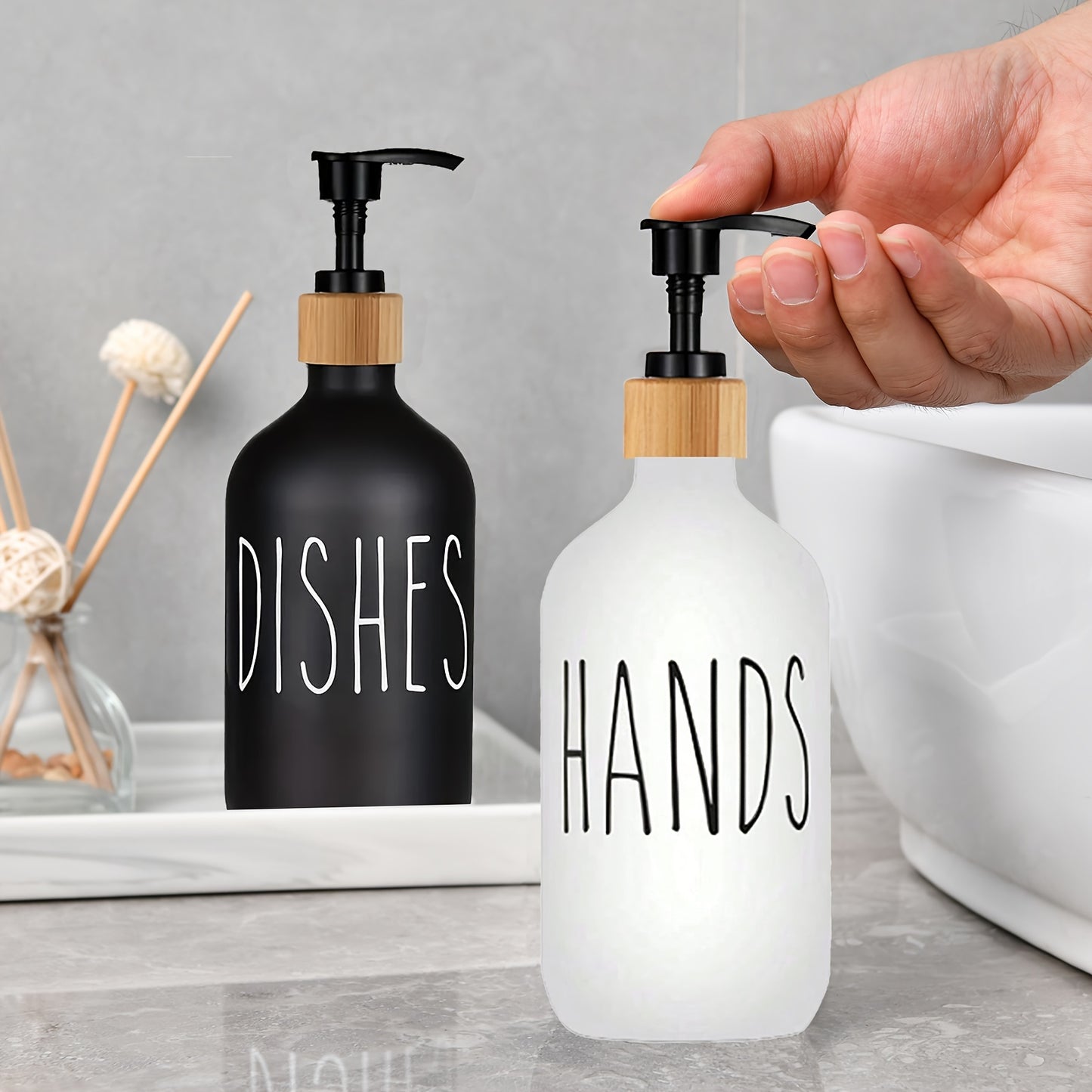 Soap Dispenser Set with Tray - DECO