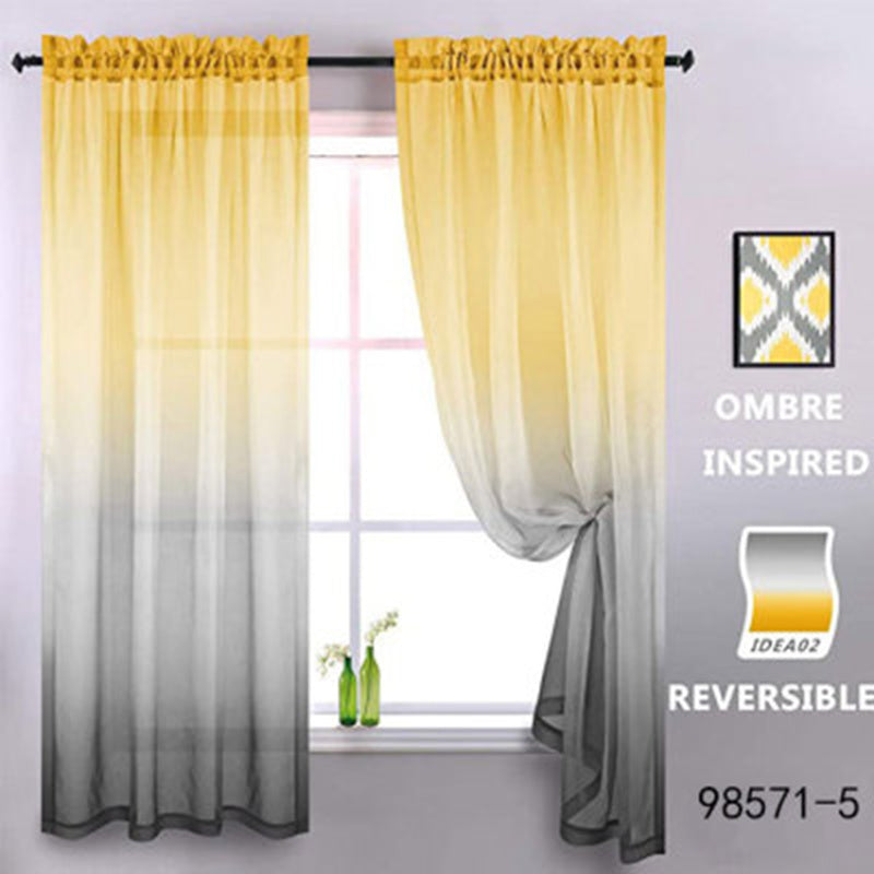 Gradient Two-Tone Sheer Curtains