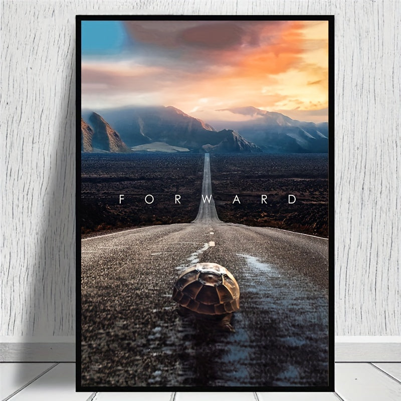 Turtle Climbing Road Art Print - DECO