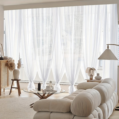 Elegant Pure White Sheer Curtain