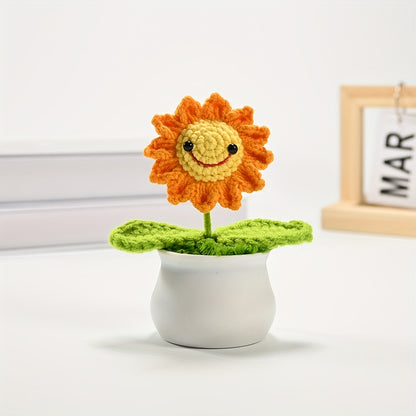 Crocheted Sunflower Bonsai - DECO