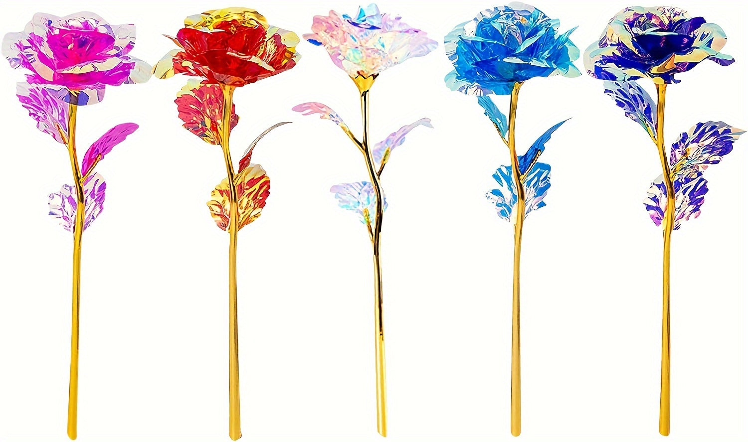 Multicolor Artificial Roses (10 pcs) - DECO