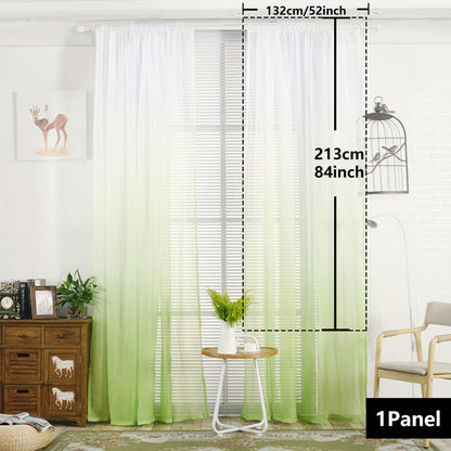 Gradient Two-Tone Sheer Curtains